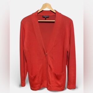 Lafayette 148 New York Orange Hemp Open-Front Cardigan – Size M |‎ Luxury